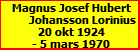 Magnus Josef Hubert Johansson Lorinius