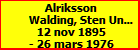 Alriksson Walding, Sten Uno Emanuel