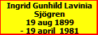 Ingrid Gunhild Lavinia Sjgren