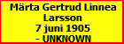 Mrta Gertrud Linnea Larsson