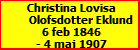 Christina Lovisa Olofsdotter Eklund